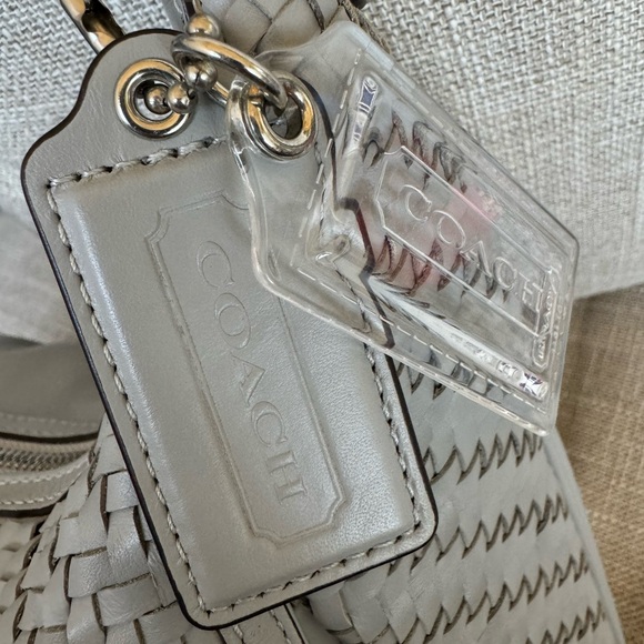 Coach Kristen Hobo shoulder bag woven leather like new - Picture 17 of 17